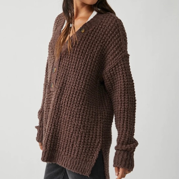 🔺S0LD🔺Free People Whistletop Henley • in Sunflower (WASHED BLACK) NWT 🦅 - Picture 15 of 16